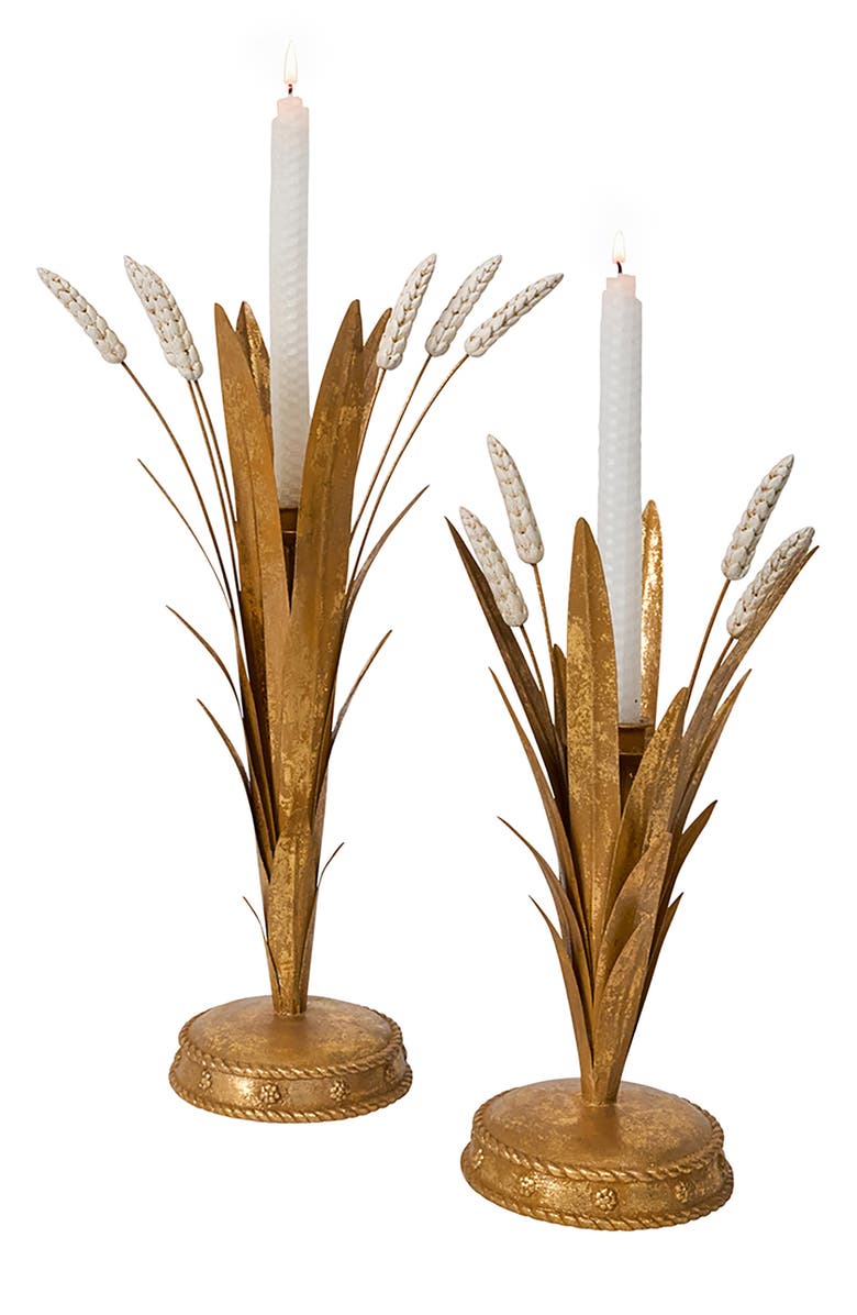 Juliska Forest Walk Wheat 13-Inch Candleholder, Alternate, color, Gold