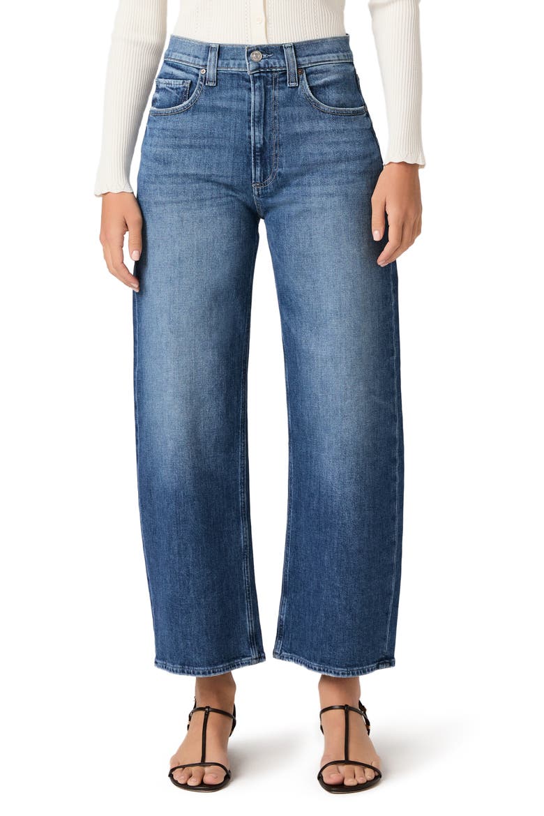 Arellia High Waist Ankle Barrel Jeans, Main, color, STONEVIEW