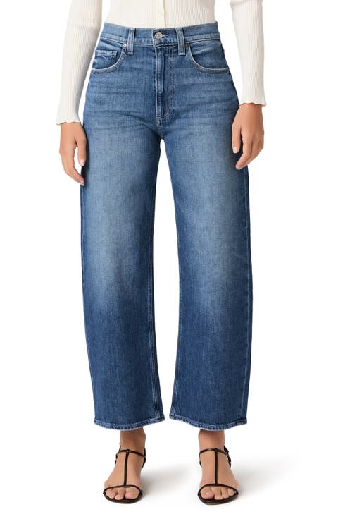 Arellia High Waist Ankle Barrel Jeans (Stoneview)