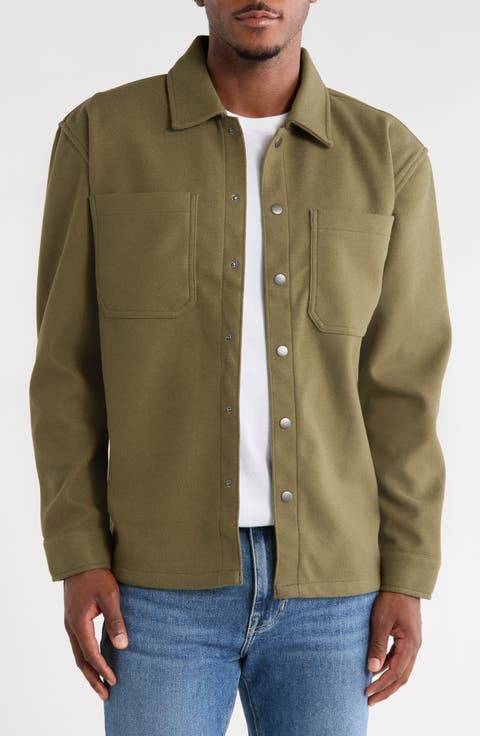 Solid Button-Up Overshirt