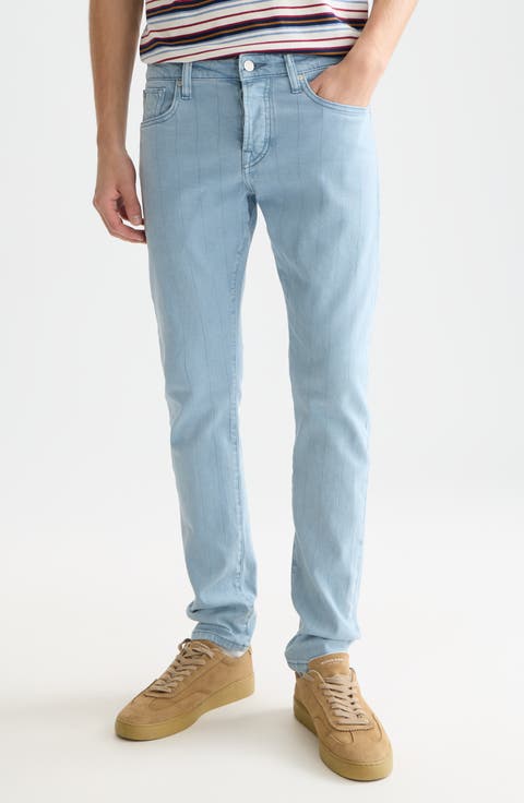 Ralston Regular Fit Slim Pinstripe Jeans (Faded Denim)