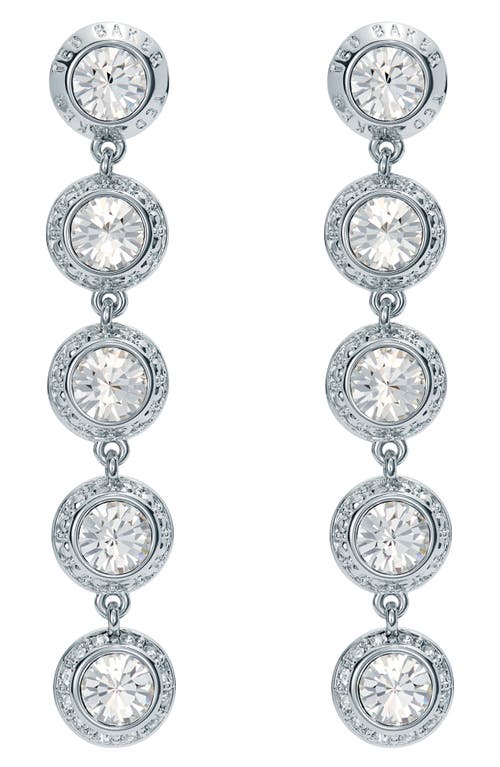 Ted Baker Sorella Linear Drop Earrings In Silver Tone/clear Crystal