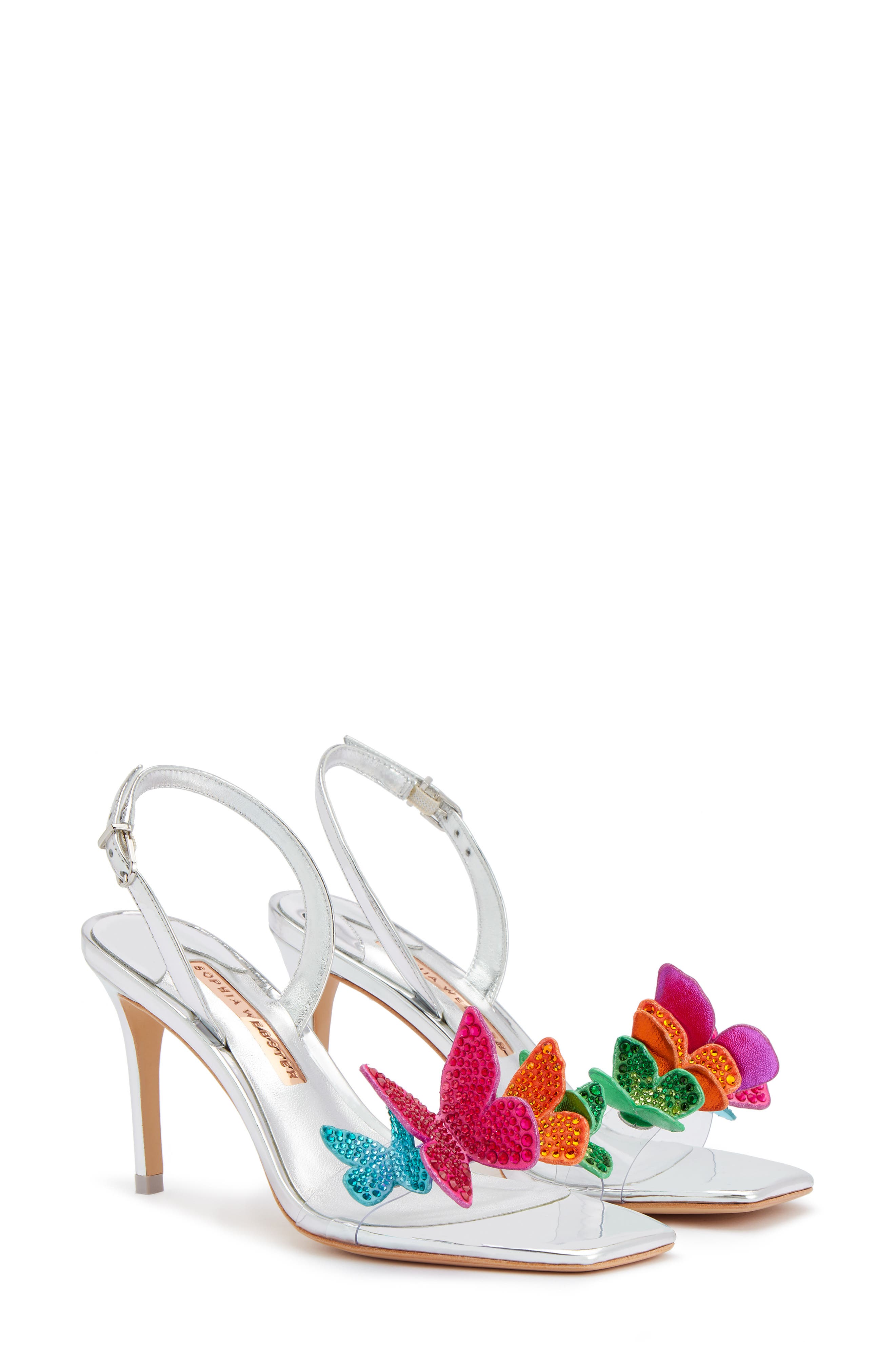 SOPHIA WEBSTER Vanessa Crystal Butterfly Slingback Stiletto Sandal, Main, color, 