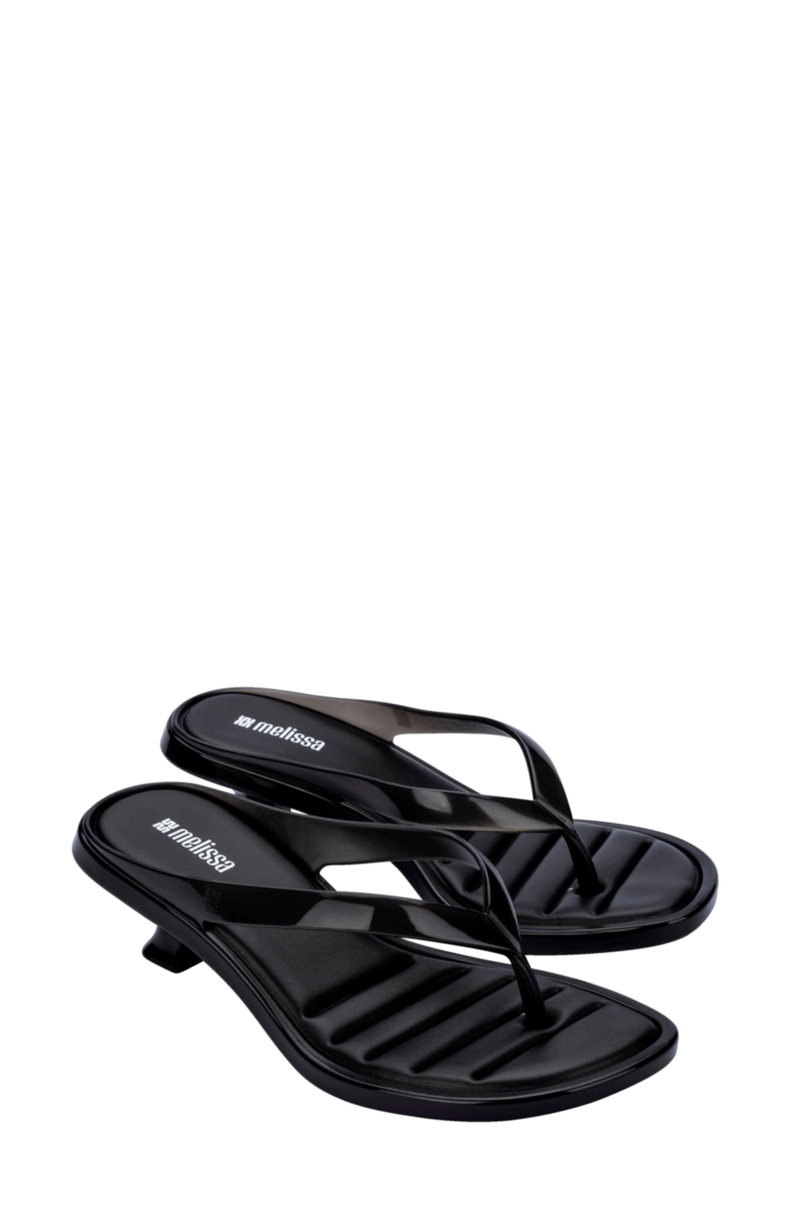 Melissa Kitten Heel Flip Flop, Main, color, Black