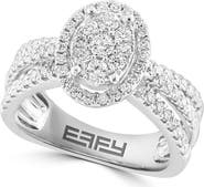 EFFY Split Shank Halo Diamond Ring in 14K White Gold