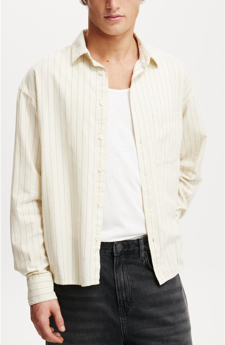 Cotton On Men's Cropped Oxford Long Sleeve Shirt, Main, color, 