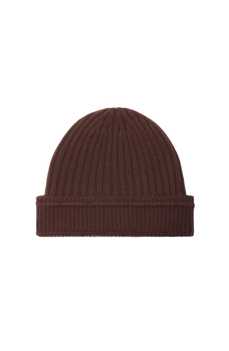 Burberry Logo Patch Wool Beanie, Alternate, color, Treacle Brown