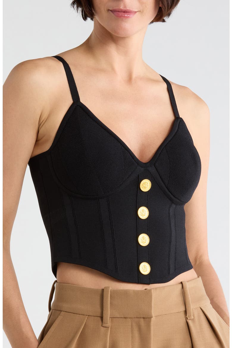 Artemis Knit Corset, Main, color, BLACK/ GOLD