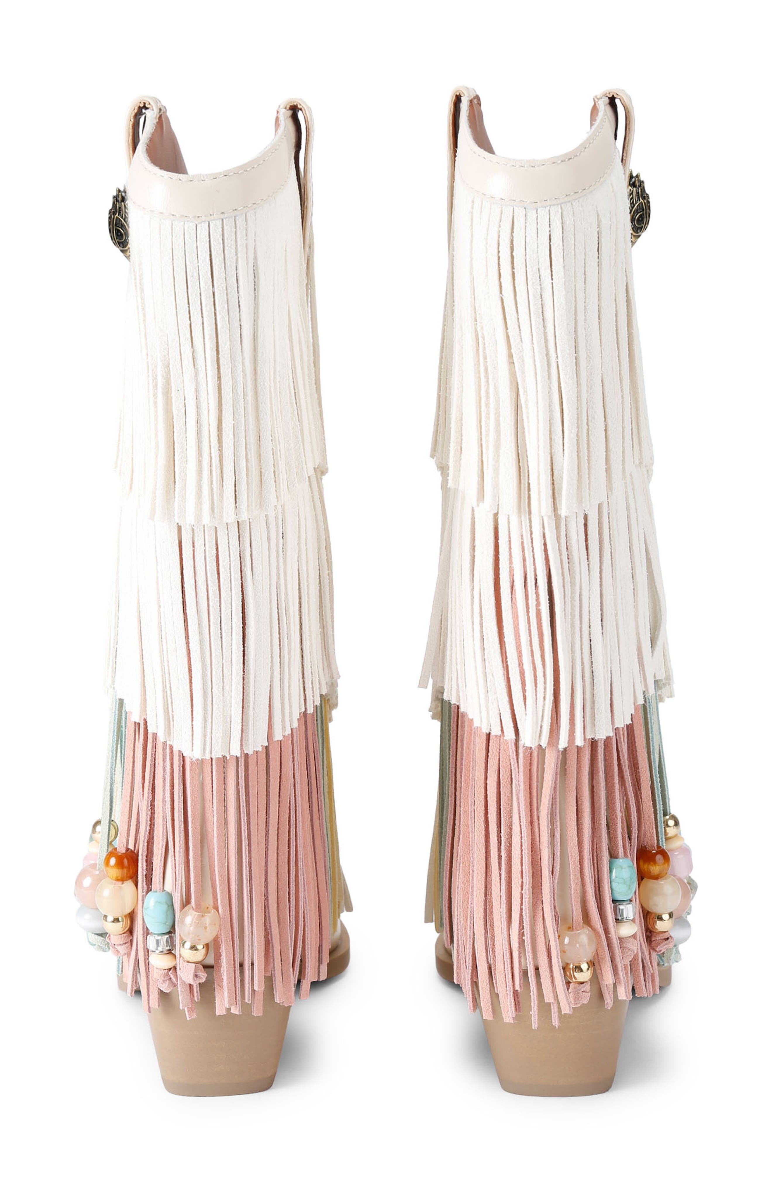 Kurt Geiger London Fringe Western Boot, Alternate, color, Open White