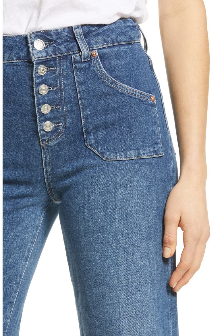 Anessa High Waist Button Fly Wide Leg Jeans, Alternate, color, MIRELLA