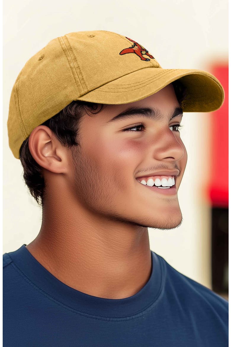 T-Rex Embroidered Casual Cap, Alternate, color, Washed Gold
