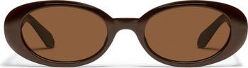 QUAY Felt Cute 52mm Gradient Small Oval Sunglasses | Nordstrom display picture 2