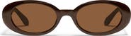 QUAY Felt Cute 52mm Gradient Small Oval Sunglasses