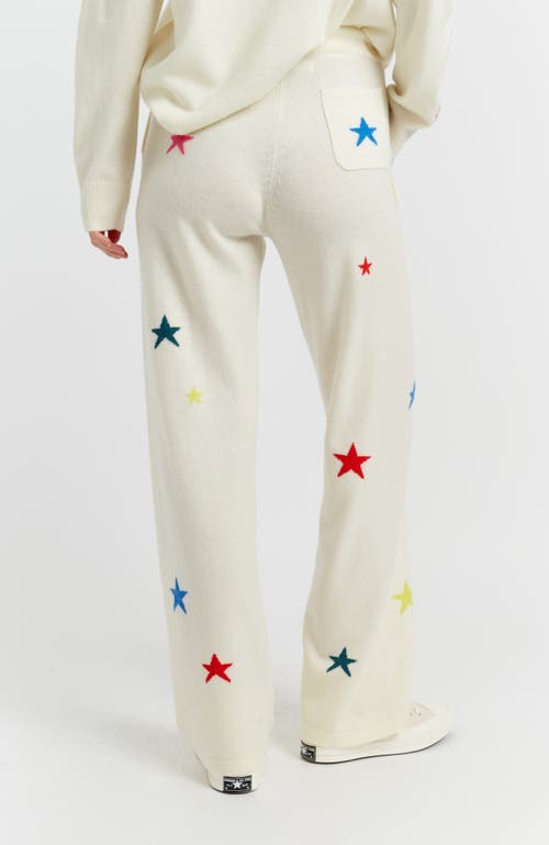 Chinti & Parker Wool Cashmere Star Wide-leg Track Pants In Neutral