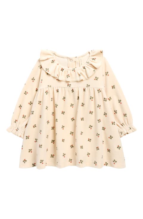 Holly Berry Organic Cotton Velour Dress (Baby)