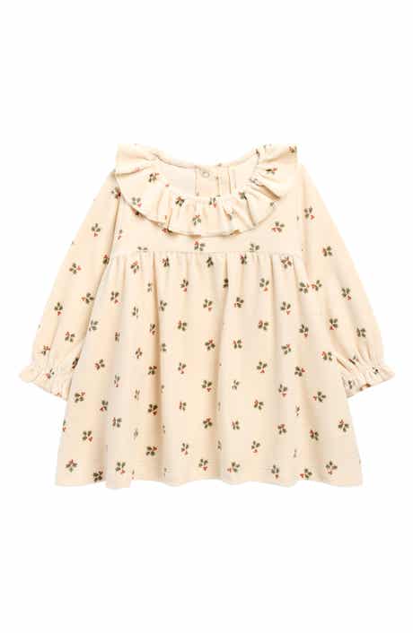 QUINCY MAE Holly Berry Organic Cotton Velour Dress