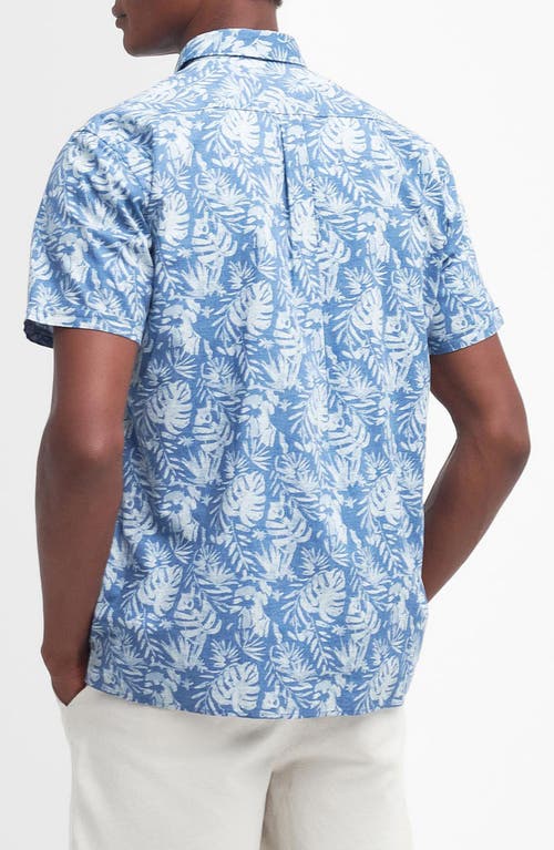 Barbour Ives Regular Fit Leaf Print Short Sleeve Cotton Button-up Shirt