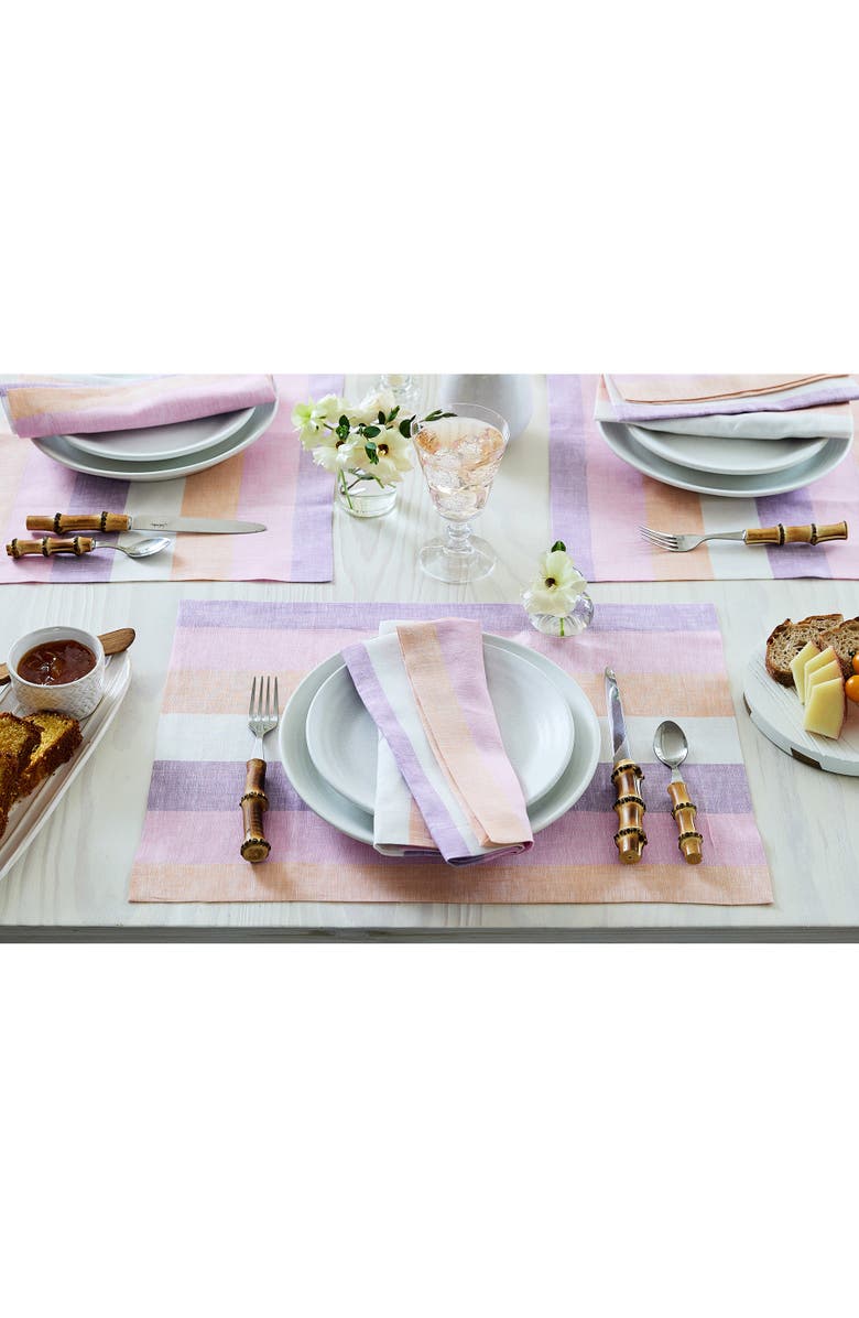 Solino Home Linen Placemats - Gelato Stripe, 14" x 19", Alternate, color, Gelato