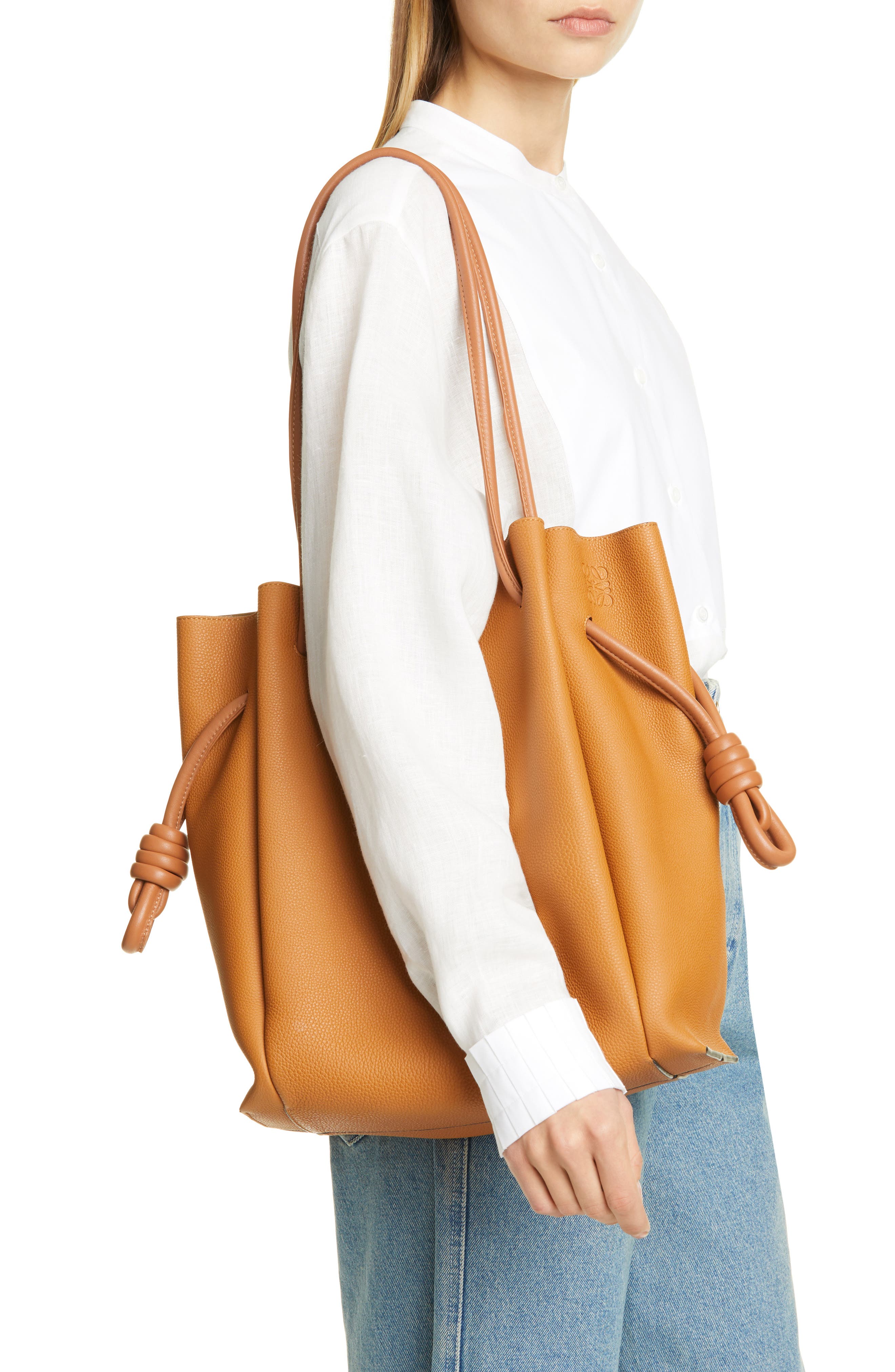 Loewe Flamenco Knot Leather Tote, Alternate, color, 