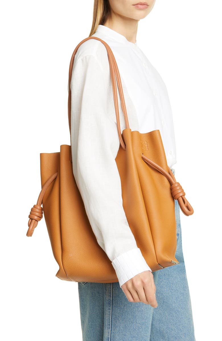 Loewe Flamenco Knot Leather Tote, Alternate, color,