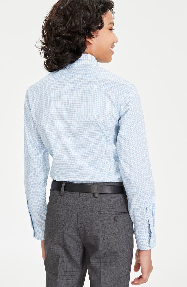 Andrew Marc Kids' Skinny Fit Grid Stretch Dress Shirt, Alternate, color,