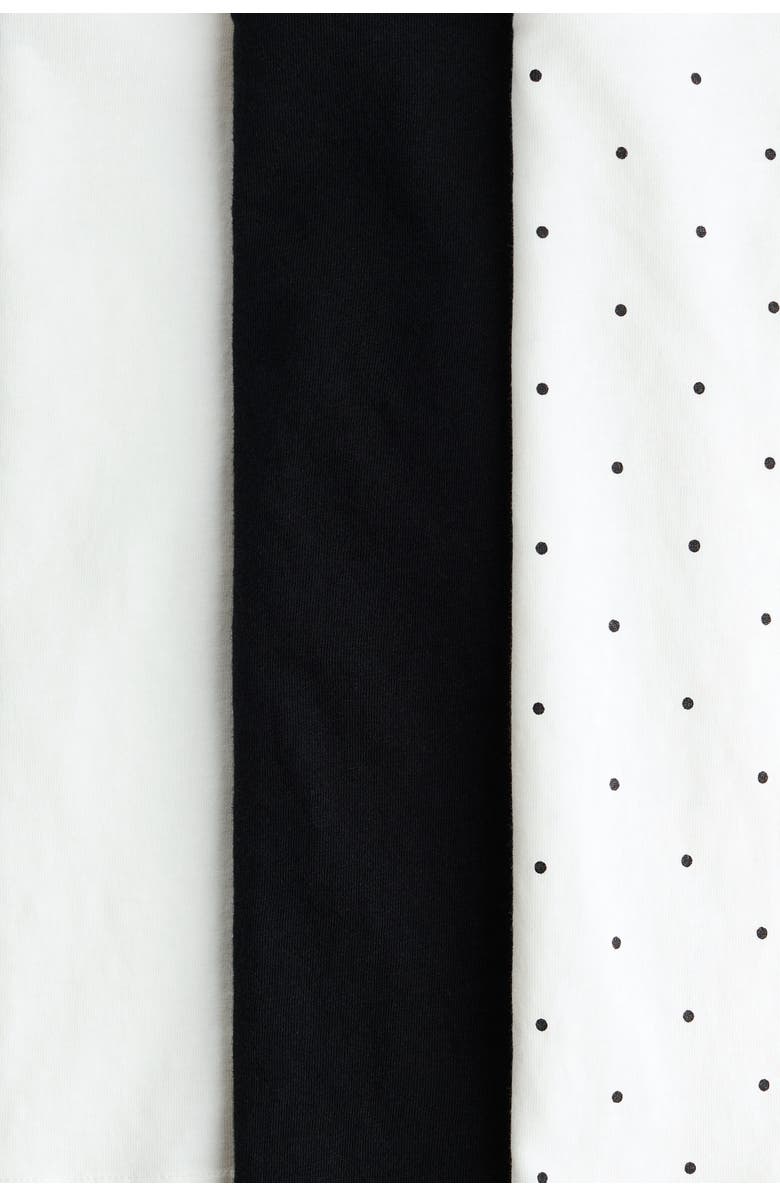 H&M 3-pack T-shirts, Alternate, color, White/Polka Dot