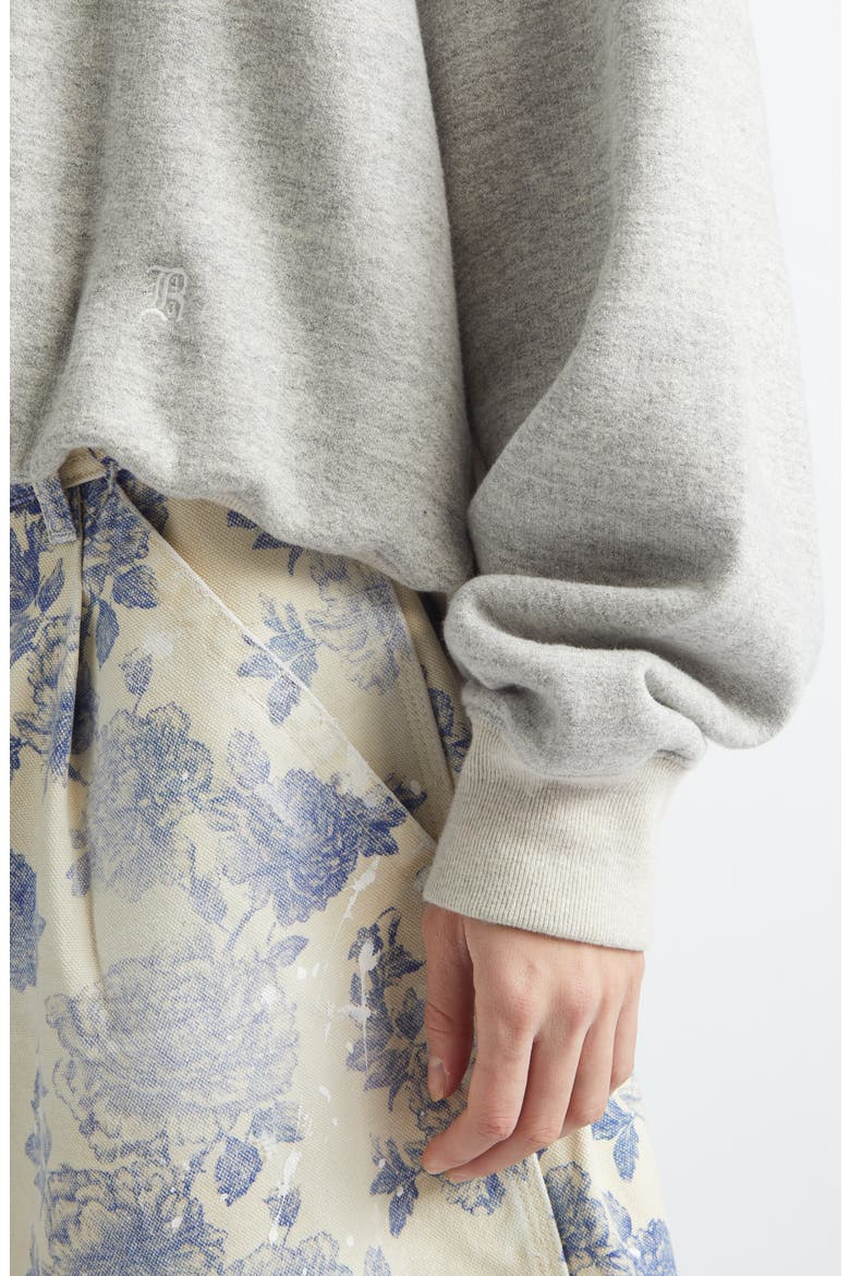 Oversize Balloon New York Crewneck Graphic Sweatshirt, Alternate, color, HEATHER GREY WITH OATMEAL