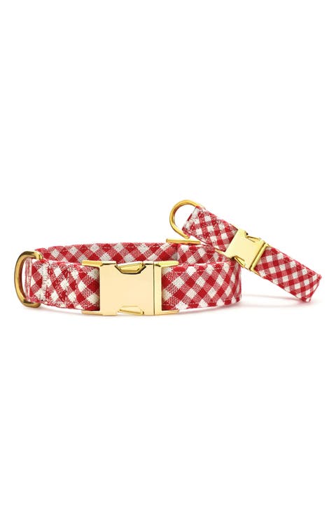 Gingham Dog Collar