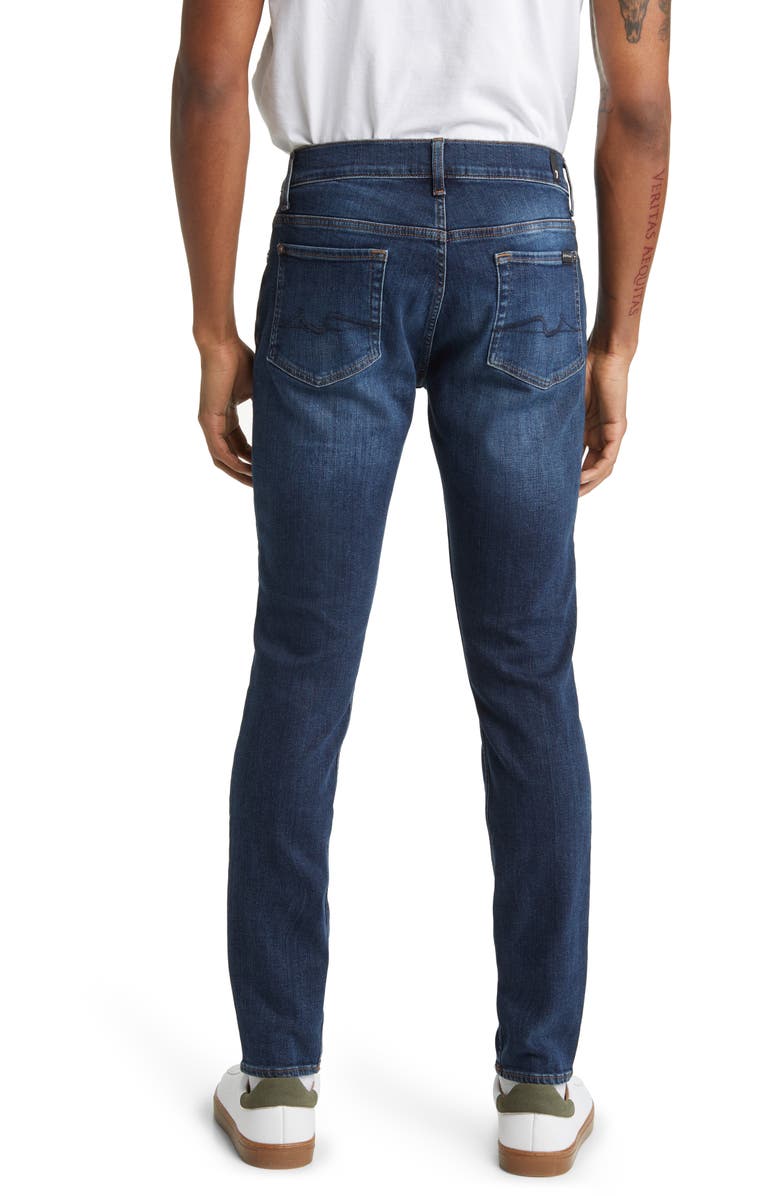 7 For All Mankind Paxtyn Squiggle Skinny Jeans, Alternate, color, Native