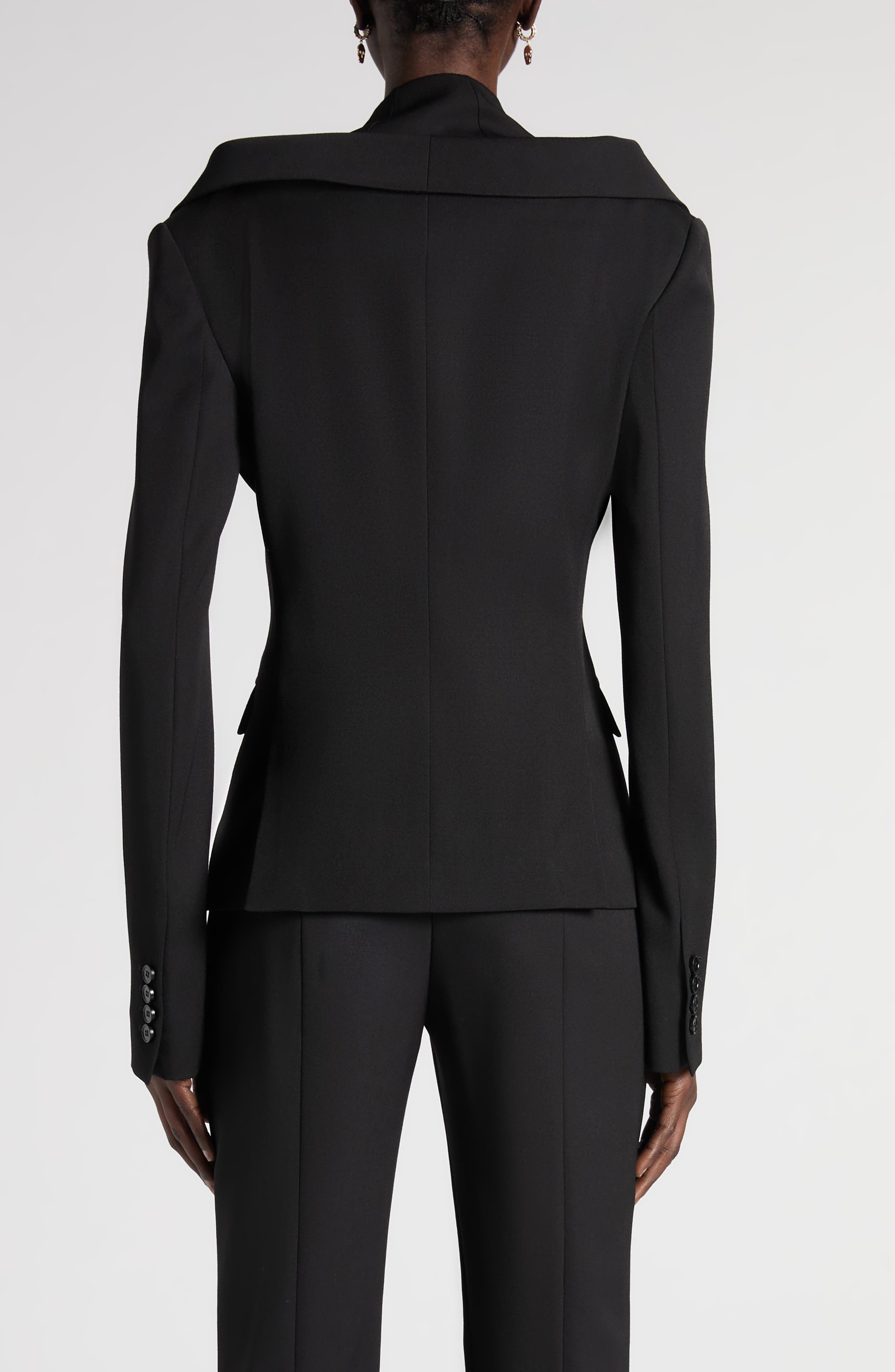 Off the Shoulder Wool Grain de Poudre Harness Jacket - image 2