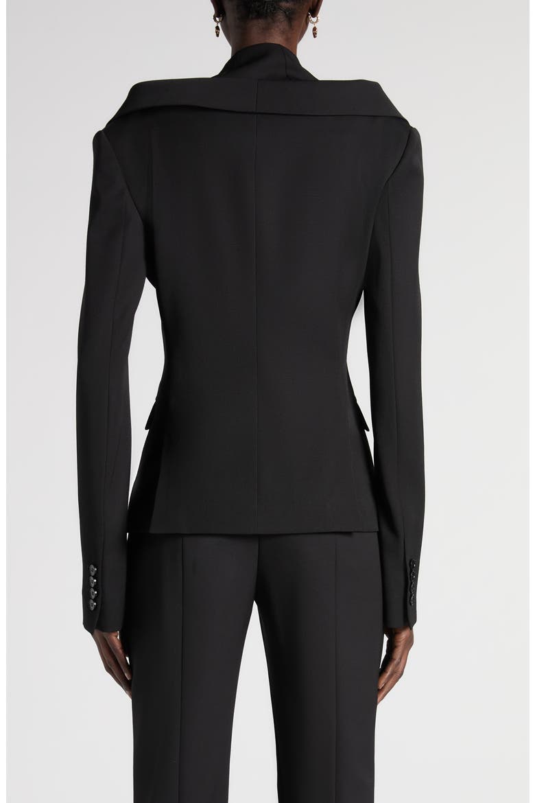 Off the Shoulder Wool Grain de Poudre Harness Jacket, Alternate, color, BLACK