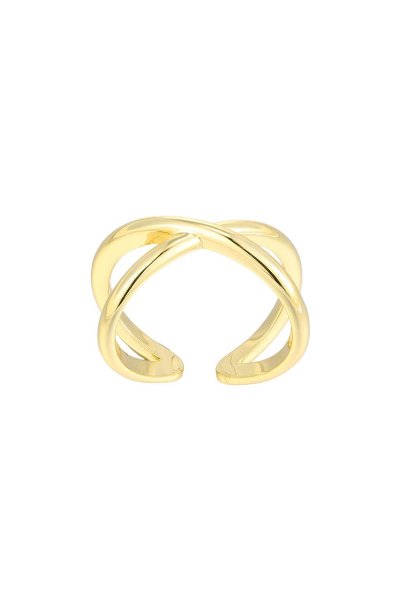 14K Gold Plated Crisscross Band Toe Ring, Main, color, GOLD