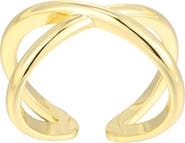 Adornia 14K Gold Plated Crisscross Band Toe Ring