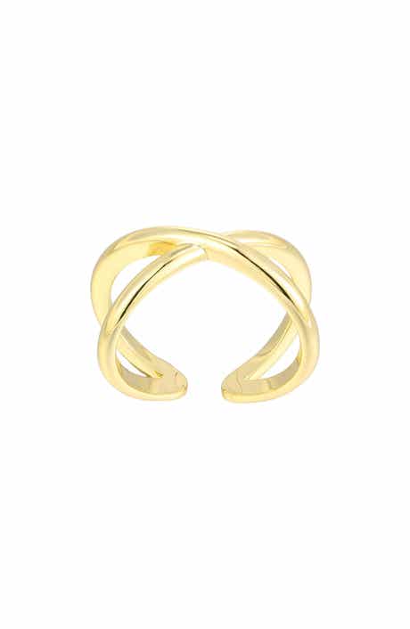 14K Gold Plated Crisscross Band Toe Ring