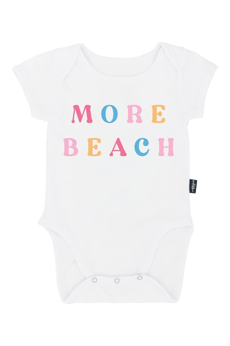 More Beach Cotton Bodysuit, Main, color, WHITE