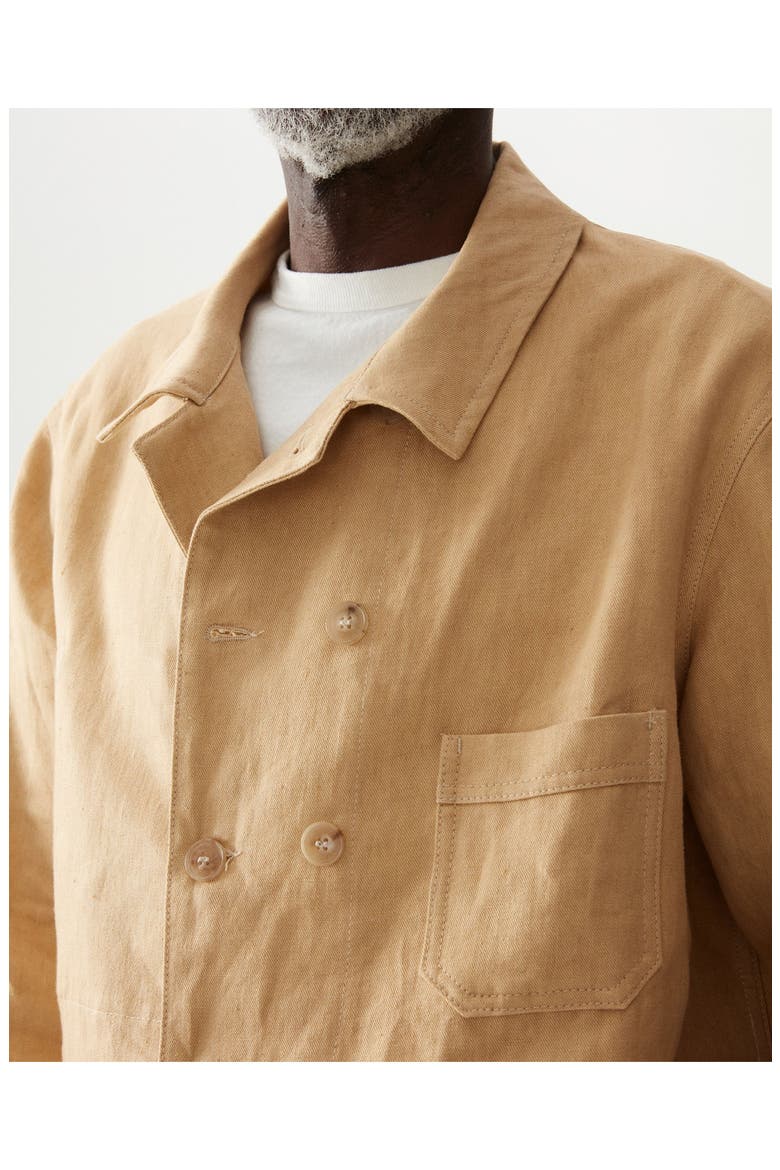 Garçon Double-Breasted Linen Jacket, Alternate, color, Camel