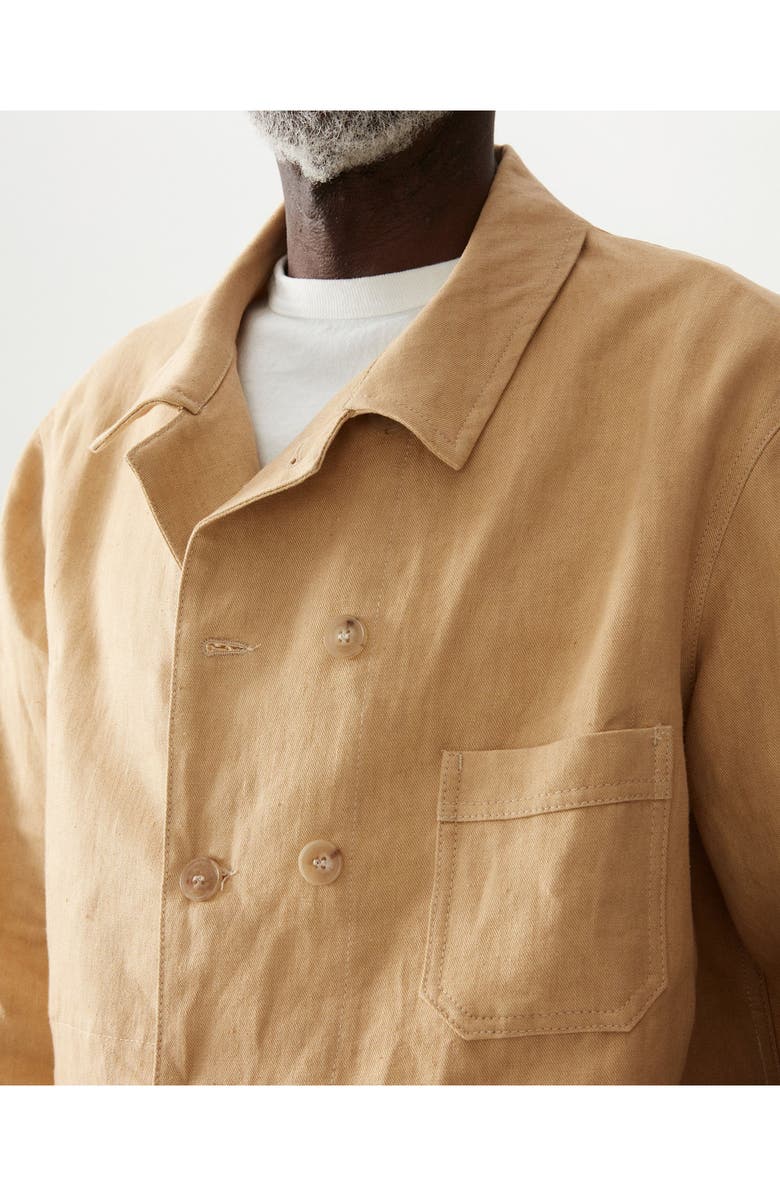 Fortela Garçon Double-Breasted Linen Jacket, Alternate, color, Camel