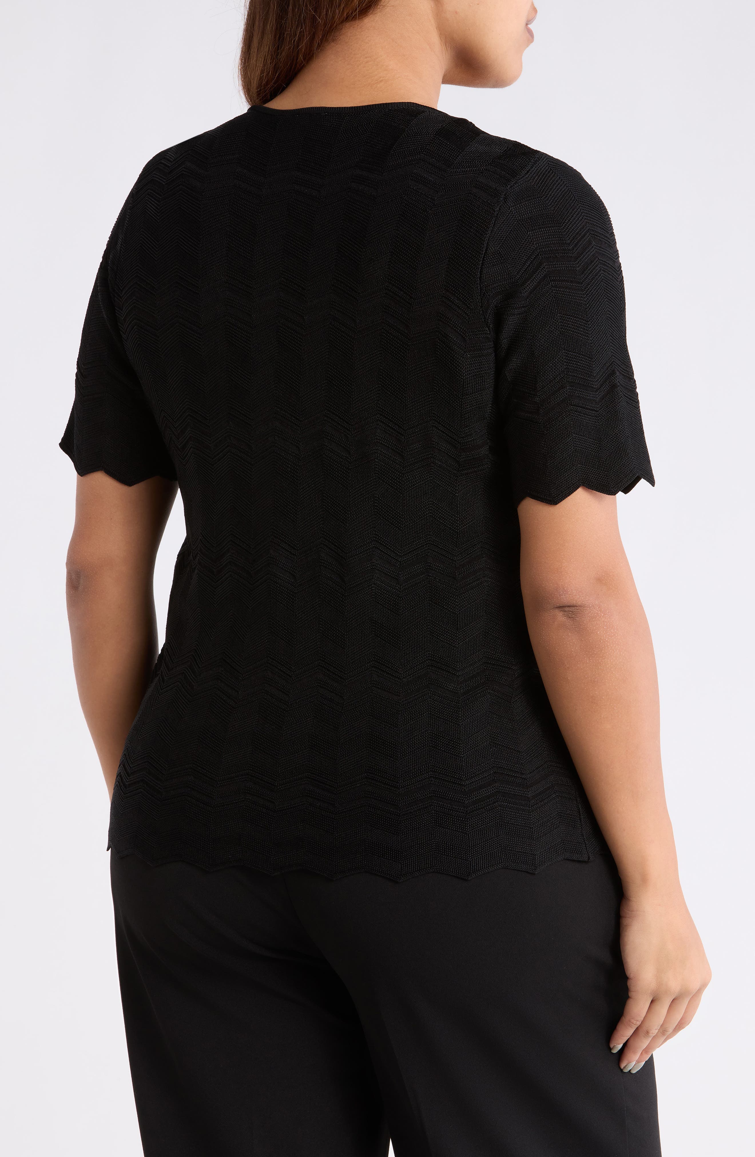 Pointelle Short Sleeve Cardigan - image 2
