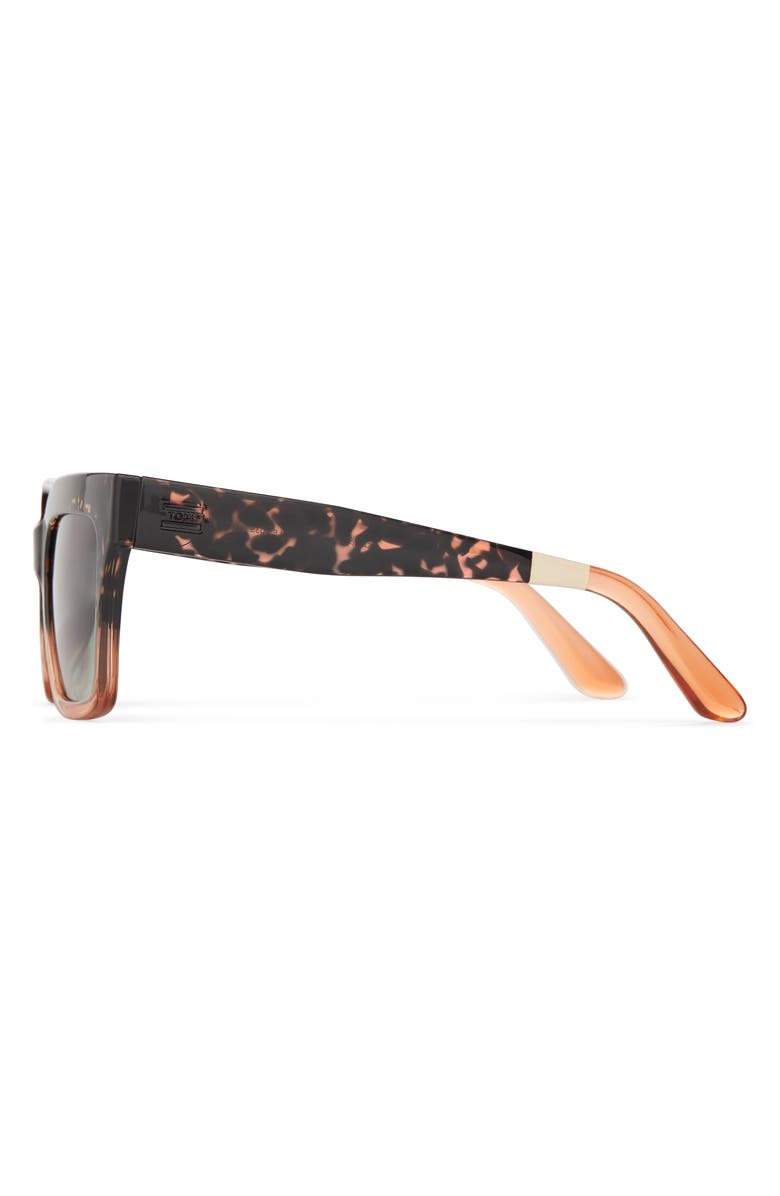 TOMS Adelaide 52mm Gradient Square Sunglasses, Alternate, color, Tortoise Apricot Crystal Fade