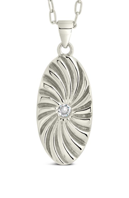 Sterling Forever Tarte Normande Cubic Zirconia Pendant Necklace In Silver