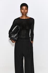 COS Slim Ribbed Silk Top