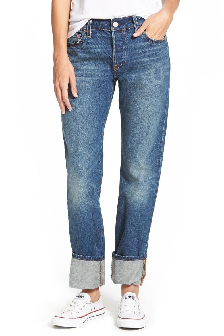 Levi's® 501 'Super Cuff' Boyfriend Jeans, Main, color, PORT SIDE