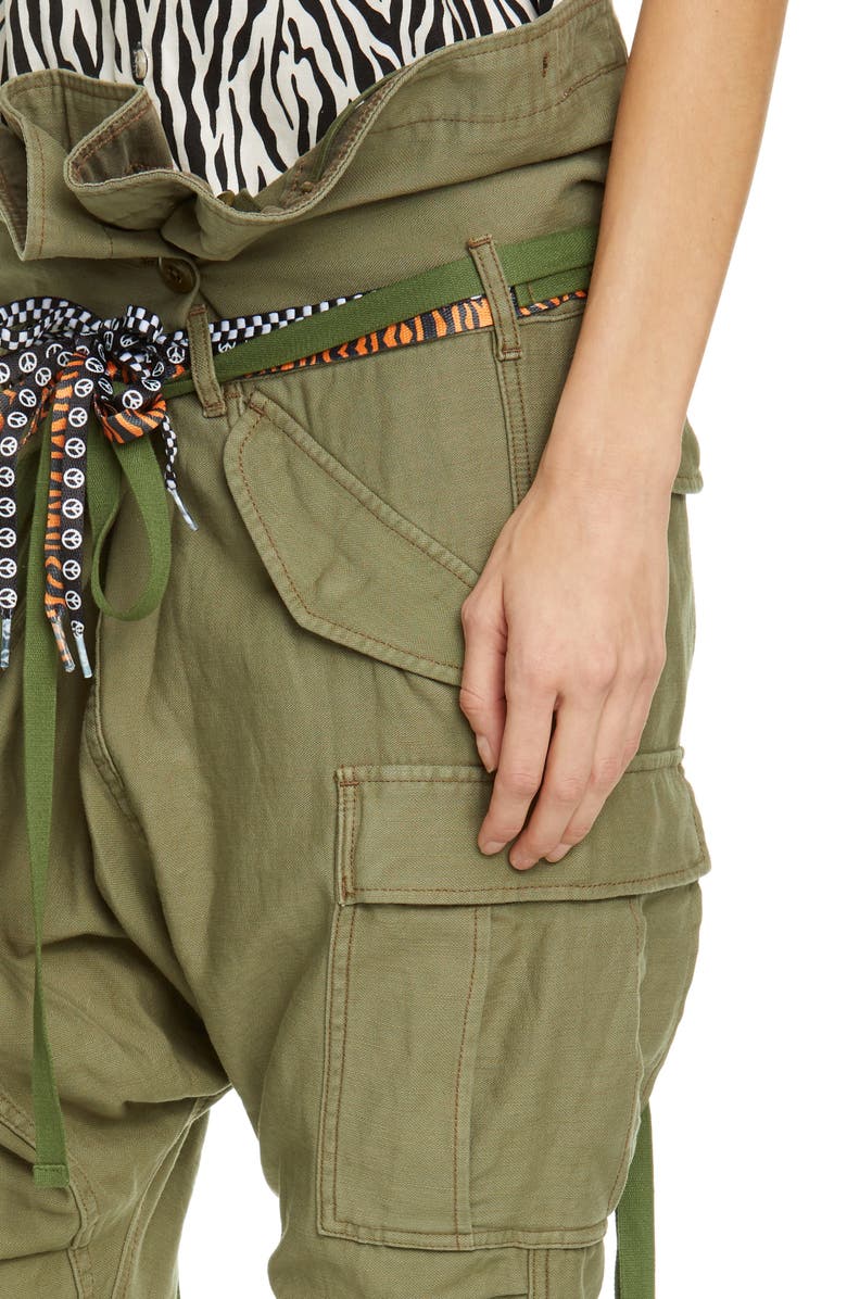 R13 Rolled Waist Drop Crotch Cargo Pants, Alternate, color, 