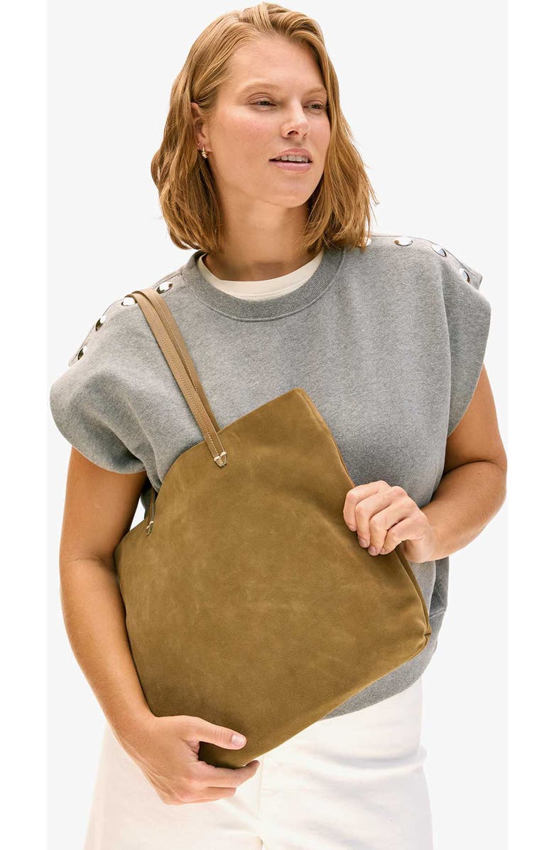 Clare V. Bande Suede Tote, Alternate, color,