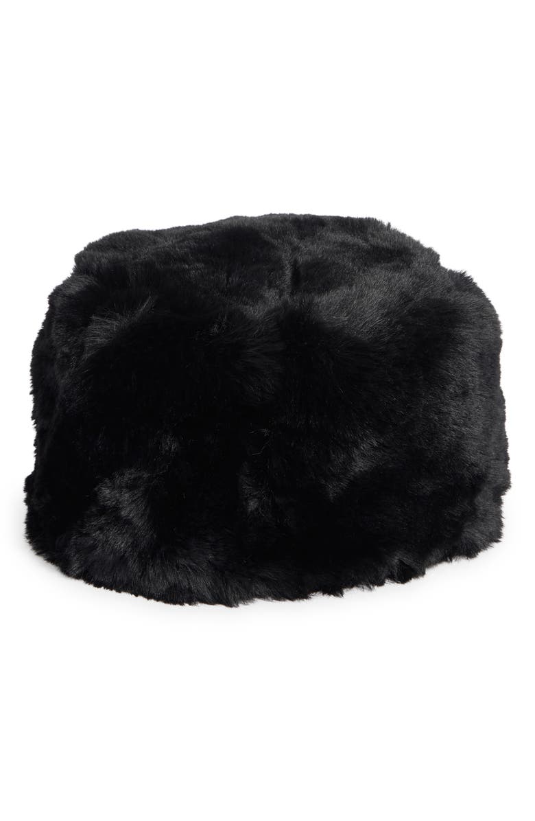 Nanette Lepore Elegant Faux Fur Hat, Main, color, Black