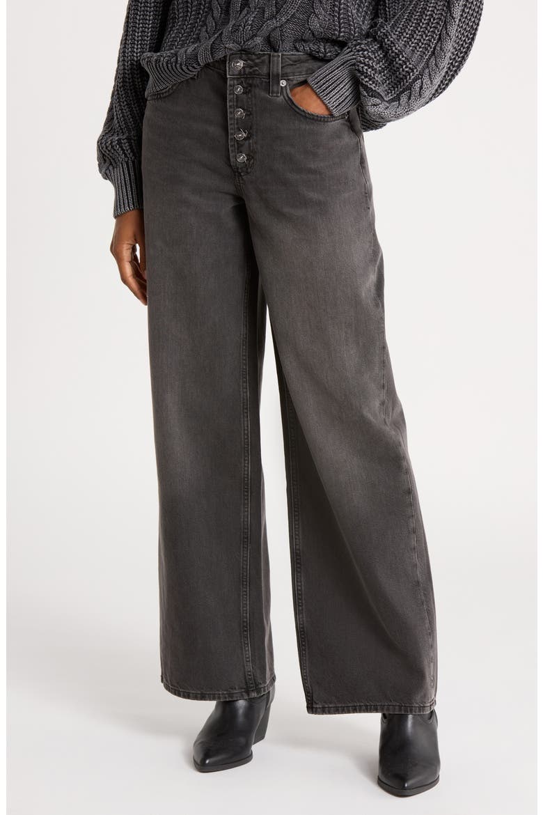 Nia Button Fly Wide Leg Jeans, Main, color, PARADISO