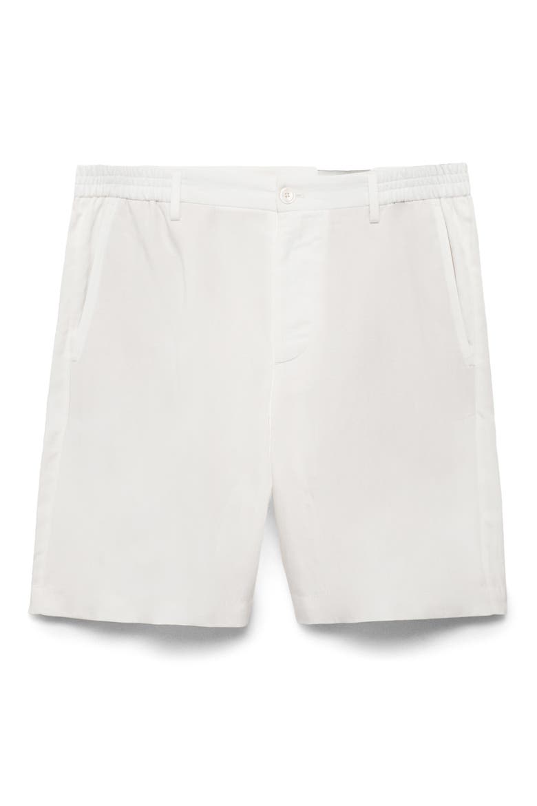 Slim Fit Lyocell & Linen Bermuda Shorts, Alternate, color, OFF WHITE
