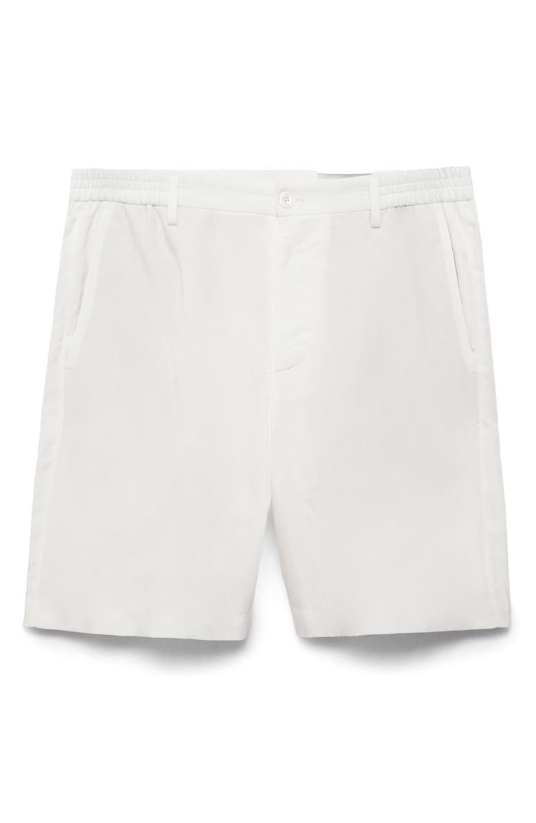 MANGO Slim Fit Lyocell & Linen Bermuda Shorts, Alternate, color, Off White