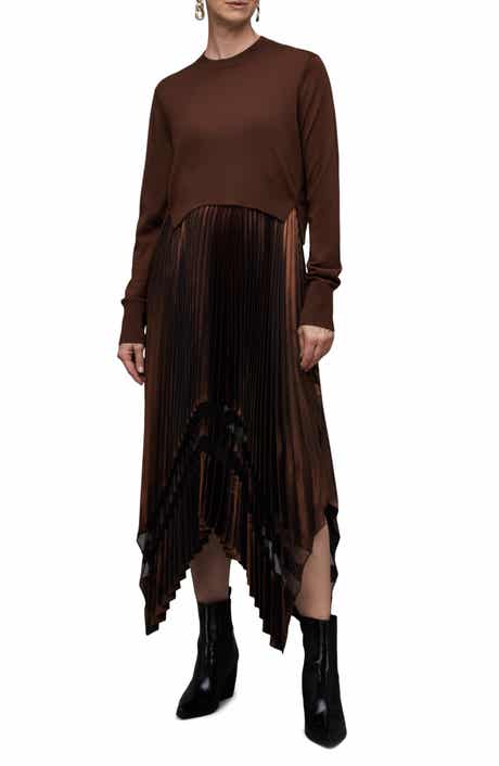 Nadia Two-Piece Metallic Dress & Merino Wool Sweater