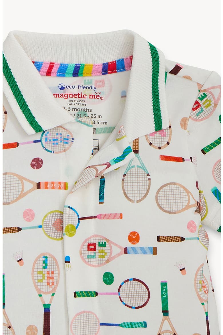 Love All Magnetic Polo Romper, Alternate, color, LOVEA